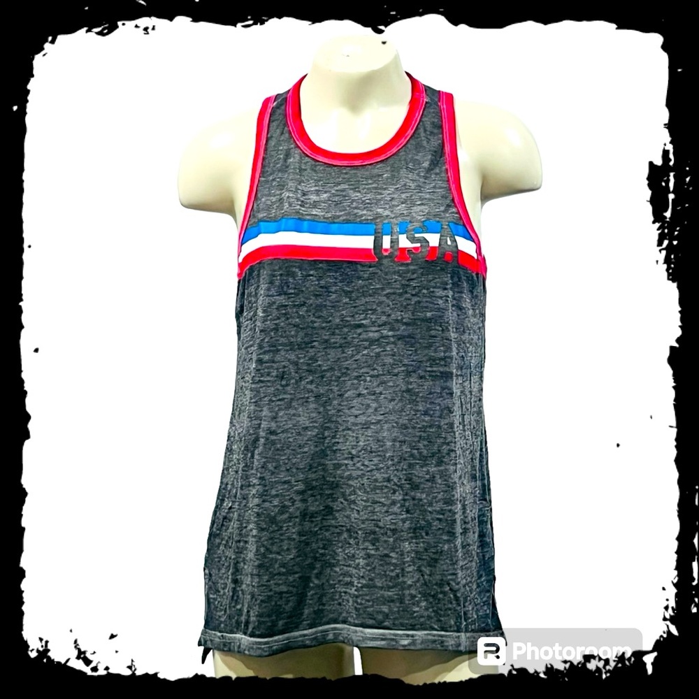 MODERN LUX Racer Back Patriotic Tank Top - Size M